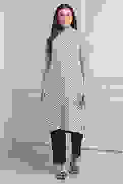 Black-White Viscose Rayon A-Line Kurta Pants Set image number 6