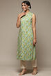 Green Rayon Straight Printed Kurta image number 2