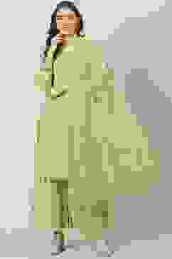 Soft Green Straight Kurta Palazzo Suit Set image number 0