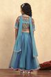 Blue Cotton Printed Kalidar Lehenga Set image number 3