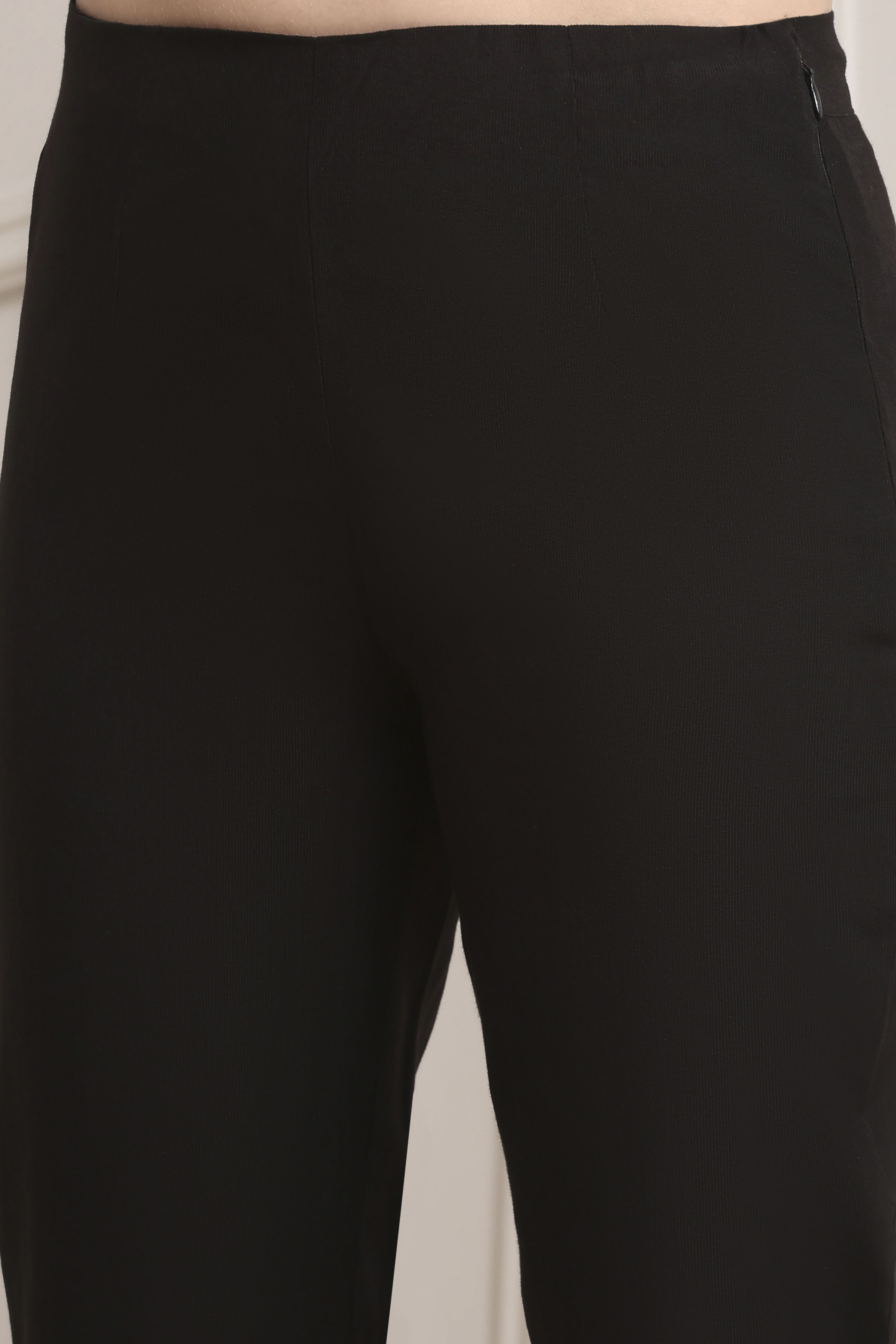 Black-White Viscose Rayon A-Line Kurta Pants Set image number 2