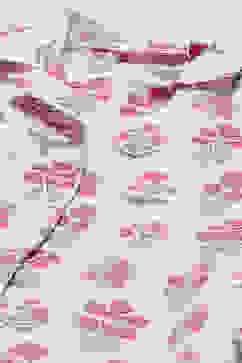 Off White & Pink Cotton Printed Sleepwear image number 1