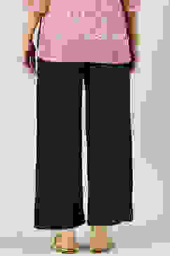 Navy Rayon Palazzo Pants image number 4