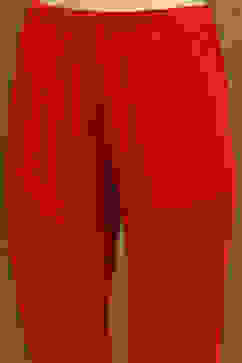 Red Cotton Embroidered Tiered Anarkali Suit Set image number 2