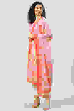 Pink Cotton Straight Kurta Palazzo Suit Set image number 5