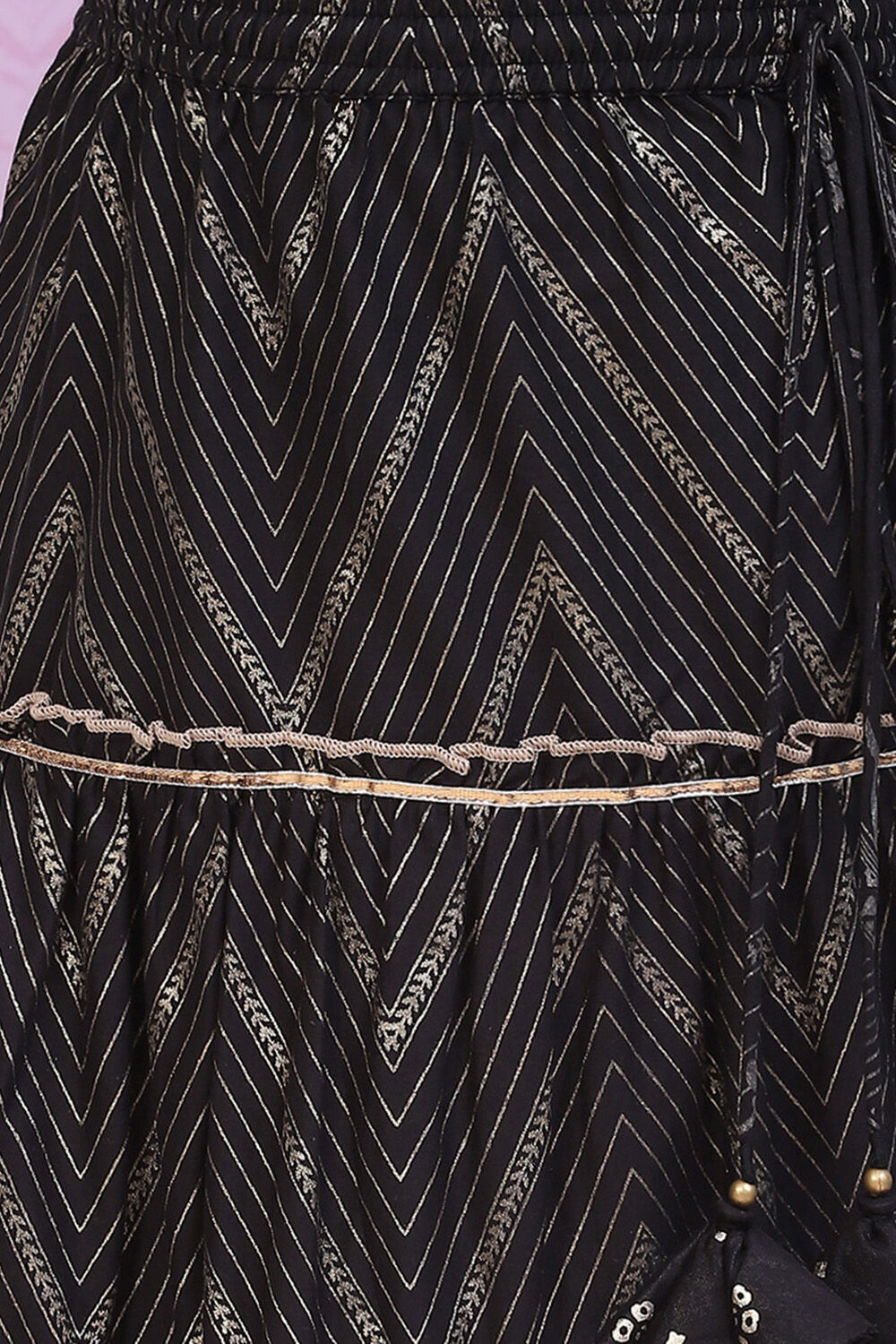 Red Art Silk Printed Short Top Lehenga Set image number 2