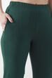 Navy Blue Solid Cotton Lycra Straight Pants image number 1