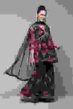 Black Floral Printed Flared Kurti & Garara Suit Set image number 6