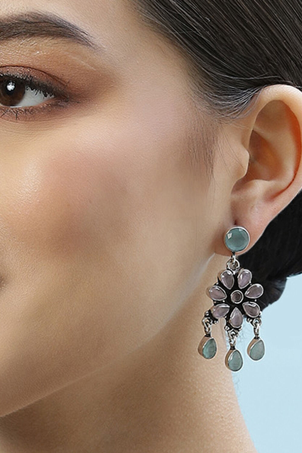 Light Purple Brass Earrings image number 1