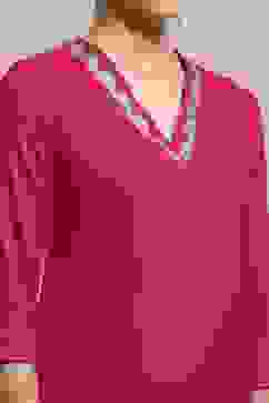 Fuchsia Solid Straight Kurta image number 1