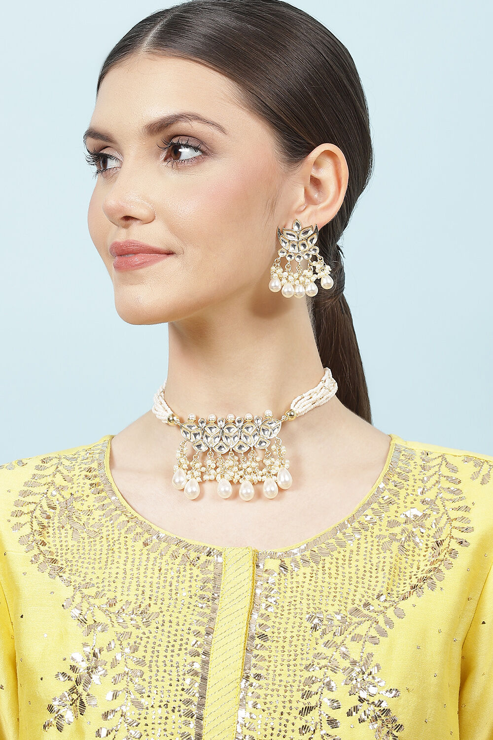 Pearl Alloy Necklace Set image number 3