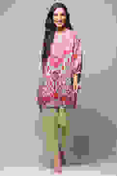 Green Modal Blend Straight Printed 2 Piece Set image number 6