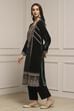 Dark Green Velvet Straight Winter Kurta Set image number 3