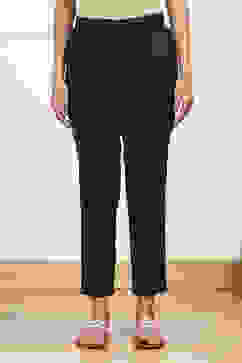 Navy Blue Cotton Solid Regular Pants image number 4