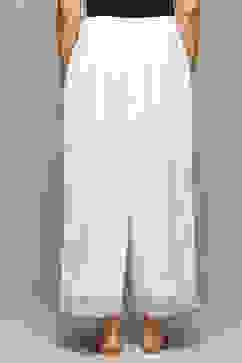 White Rayon Flax Palazzo image number 3