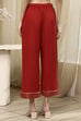 Red Dyed Straight Palazzos image number 5