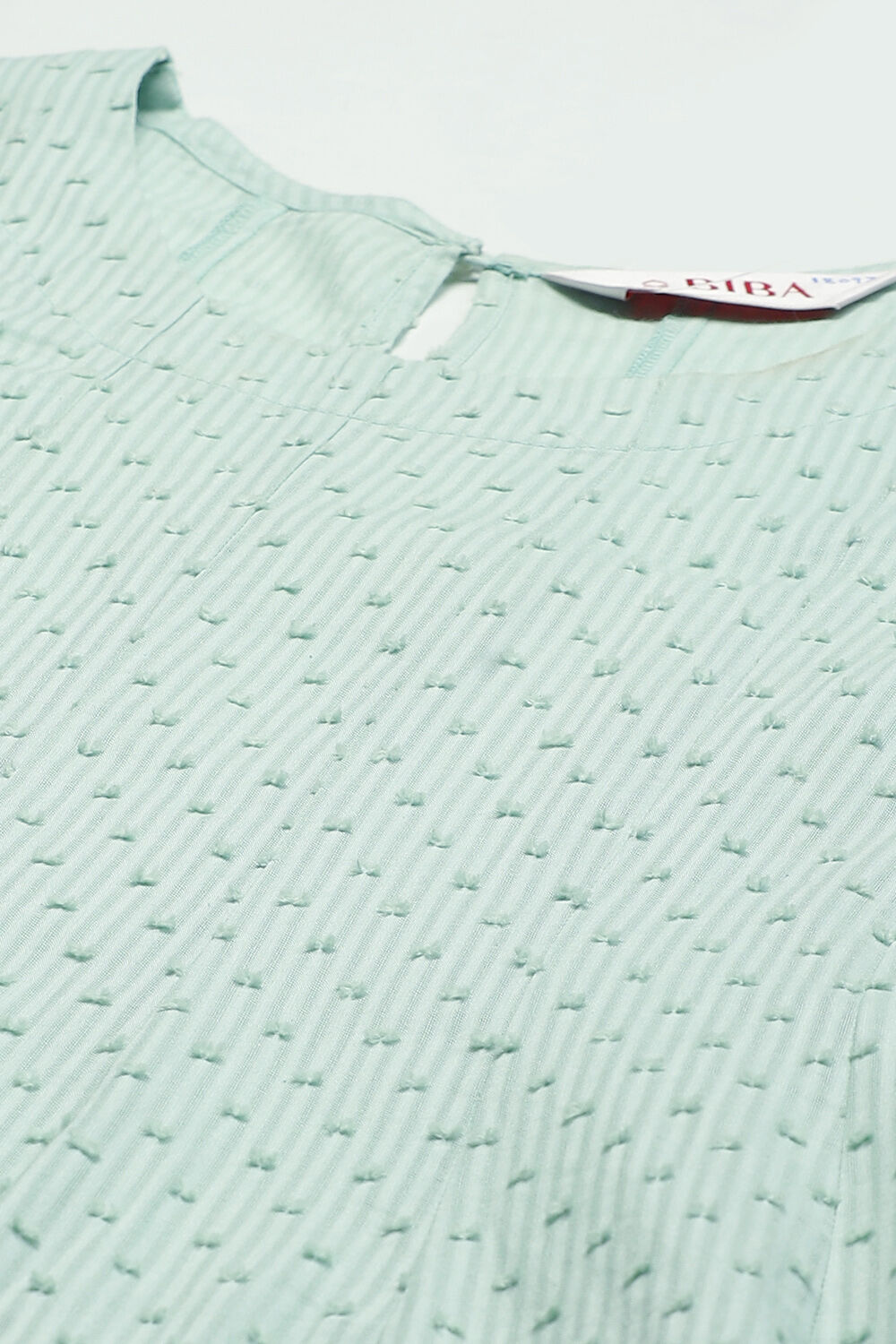 Sea Green Cotton Flared Kurta image number 1