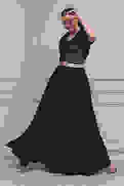 Purple Viscose Blend Printed Fusion Set image number 0