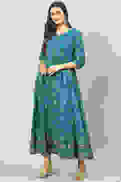 Teal Cotton Dress image number 3