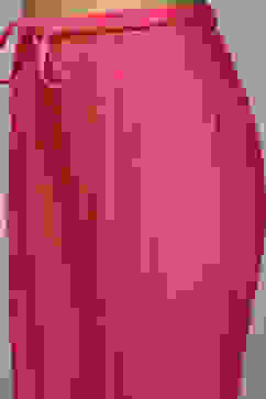 Coral Cotton Blend Layered Kurta Churidar Suit Set image number 3