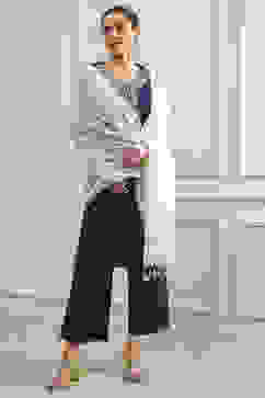 Off White Polyester Yarndyed Dupatta image number 1