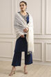 Off White Polyester Yarndyed Dupatta image number 1