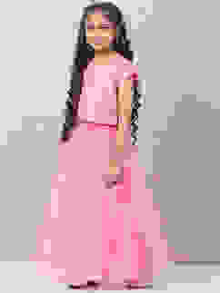 Pink Viscose Lehenga Set image number 3