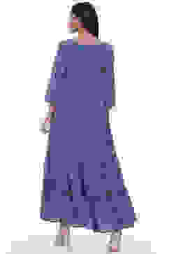 Blue Art Silk Fusion Dress image number 4