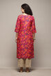 Fuchsia Cotton Straight Printed Kurta image number 3
