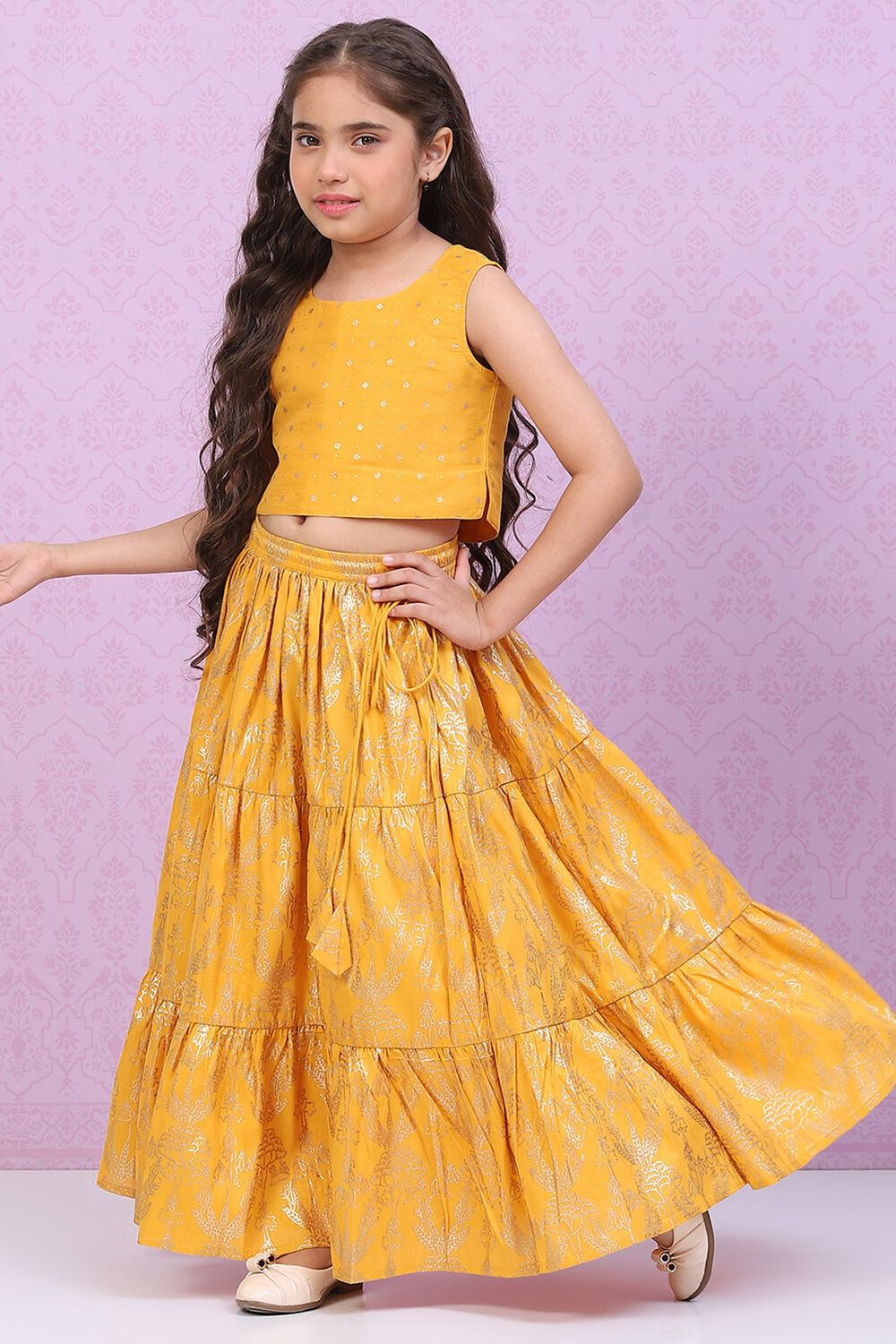 Blue Art Silk Lehenga Set image number 3