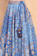 Electric Blue Printed Flared Lehenga Set image number 2