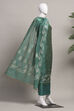 Rust Cotton Jamdani Unstitched Suit Set image number 4
