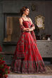 Red Chanderi Printed Fitted Lehenga Set image number 5
