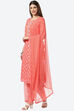 Peach Linen Unstitched Suit Set image number 0
