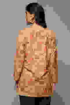 Mustard Cotton Blend Printed Kurti image number 4