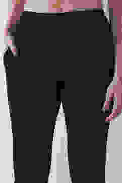 Black Solid Cotton Lycra Straight Pants image number 1