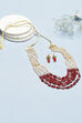 Maroon Brass Necklace Set image number 2