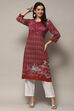 Plum Rayon Straight Kurta