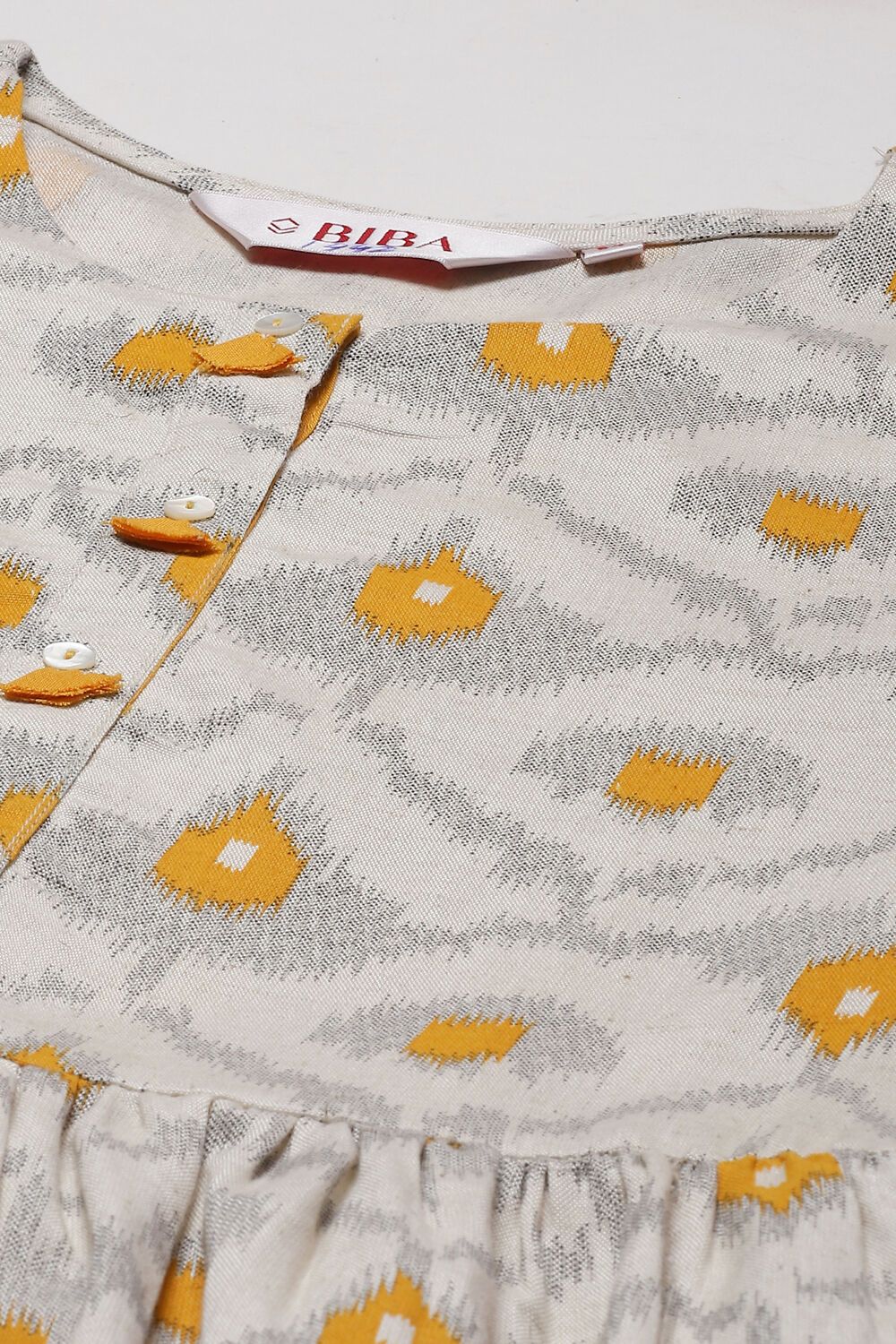 Off White Rayon Flared Fusion Dress image number 1