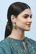 Green Kundan Festive Jhumka image number 1