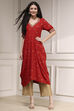 Red Printed Asymmetric A-Line Kurta image number 5