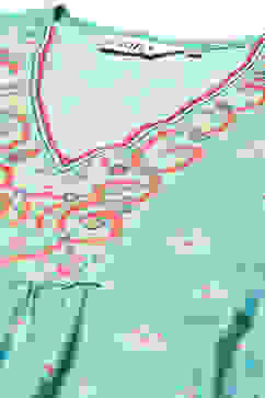 Sea Green LIVA Gathered Kurta Palazzo Suit Set image number 1