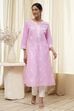 Light Pink Cotton Straight Kurta image number 0