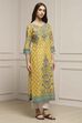 Yellow Cotton Printed Straight Kurta image number 4