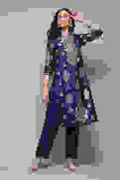 Purple Polyester Straight Printed 2 Piece Set image number 0