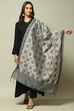 Grey Art Silk Yarndyed Dupatta image number 2