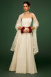 Ivory Georgette Embroidered Lehenga Set image number 0