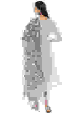 Light Blue Linen Woven Unstitched Suit Set image number 4