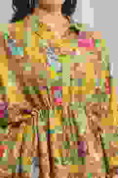 Mustard Viscose Rayon Straight Kurta Pants Set image number 1