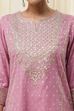 Powder Pink Embroidered Straight Suit Set image number 1